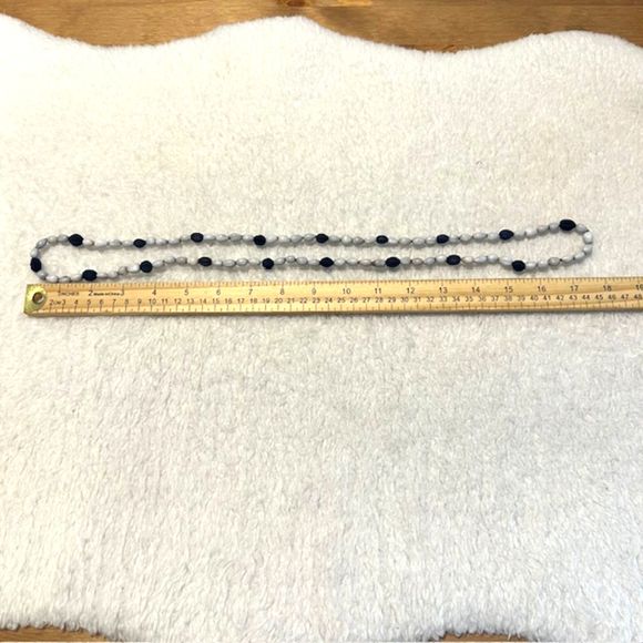 Gray & Black Beaded Long Necklace - Picture 9 of 9